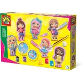 SES Creative 01293 Gips gieten - Creatieve set "Mooie meisjes" voor kinderen, giet-/verfset voor kinderen, geschikt voor kinderen vanaf 5 jaar, meerkleurig