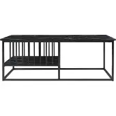 En.casa Salontafel 'Raukurg' met een opbergvak, afmetingen 120 x 60 x 44 cm, met een marmerlook, zwart