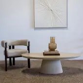 Giga Meubel Salontafel Cleo Ovaal Beige 130cm