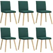 vidaXL Eetkamerstoelen 6 st stof donkergroen