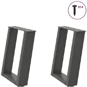 vidaXL Salontafelpoten 2 st U-vormig 38x(42-43) cm staal antraciet