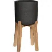 Pottery Pots - Plantenbak Charlie L (Feet High) - Ø32cm x H51.5cm - Indoor en Outdoor - Black Washed