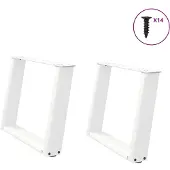 vidaXL Salontafelpoten 2 st U-vormig 70x(42-43) cm staal wit