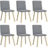 vidaXL Eetkamerstoelen 6 st stof lichtgrijs