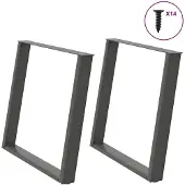 vidaXL Eettafelpoten 2 st U-vormig 100x(72-73) cm staal antraciet