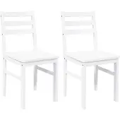 vidaXL Eetkamerstoelen 2 st massief hout rubber wit