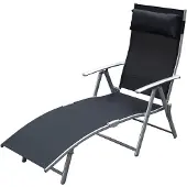 4Goodz Comfortabele zonnebed 7-standen textileen ligstoel -