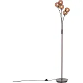 QAZQA Design vloerlamp brons met brons glas 5-lichts - Athens