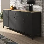 DIAGONE Dressoir Manchester | 180 x 40 x 82 cm | Helvezia Oak-design