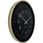 Nextime Wandklok 77 cm-Goud/Zwart-Plastic-'Galaxy Large'