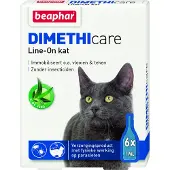 Beaphar Dimethicare Line-On Kat - Anti vlooien en tekenmiddel - 6x1 ml