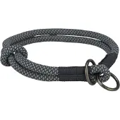 Trixie halsband hond soft half-slip zwart/grijs 55x1 cm