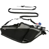 Trixie joggingriem met lijn grijs/zwart - 115-150x2 cm/70-130x23 cm