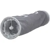 Trixie - Katten Speeltunnel Harvey - Velours/Pluche - Grijs - 116x27 CM