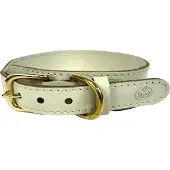 SAZZZ halsband hond pioneer classic leer creme 32-39x3 cm