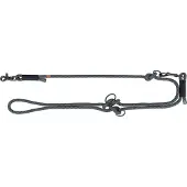 Trixie soft rope hondenriem verstelbaar zwart/grijs - 200x1 cm