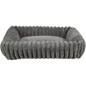 Trixie hondenmand lonni ribfluweel hoekig grijs 80x60 cm