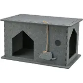 Trixie kattenmand huis lene vilt grijs - 54x30x35 cm