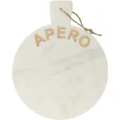 J-Line Cheese Board Round Apero Marble White