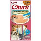 Ciao Churu Puree Kattensnack Salmon & Scallop 4 X 14 Gr