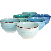 MamboCat Set van 6 graankommen Blauw 14cm