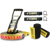 Gibbon Slacklines - Bananalama XL Treewear Set - Slackline 25 m, blauw/geel