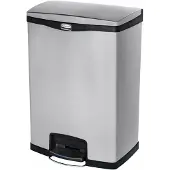 Rubbermaid Slim Jim Step-ON pedaal-afvalbak, van rvs, 90 liter, zwart