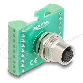 DeLOCK M12 Transfer Module Adapter 17 pin A-coded female to 18 pin terminal block for installation