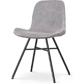Nolon Eetkamerstoel Noa-Fé ribstof | ribfluweel grijs 52.5x82.5x54 cm eetkamerstoelen | NADUVI