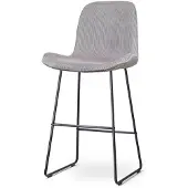 Nolon Barstoel Nino-Fé ribstof | ribfluweel grijs 52.5x110x54 cm barkrukken | NADUVI