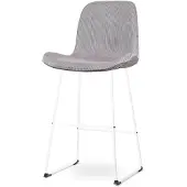 Nolon Barstoel Nino-Fé ribstof | ribfluweel grijs 52.5x110x54 cm barkrukken | NADUVI