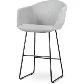 Nolon Barstoel Nino-Otis | chenille grijs 59.5x109.5x56 cm barkrukken | NADUVI