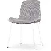 Nolon Eetkamerstoel Nora-Fé ribstof | ribfluweel grijs 52.5x83.5x54 cm eetkamerstoelen | NADUVI