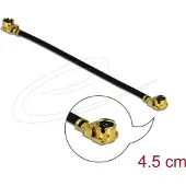 DeLOCK MHF I (v) - MHF I (v) kabel - Micro Coax (1,13 mm) - 50 Ohm / zwart - 0,05 meter