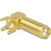 DeLOCK RF connector SMA female 90 – soldeerbaar – 50 Ohm