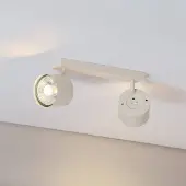 Argon Plafondspot Chloe verstelbaar 2-lamps, beige Chloe, dimbaar, crème / amber, Woon-/ Eetkamer, metaal, Modern