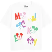 Disney Meisjes Mickey Mouse Letter T-Shirt (Wit)