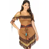 Leg avenue Indianen kostuum met bruine franjes voor dames