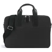 Lacoste Handtas 'Sac ordinateur Chantaco en Cuir Noir' zwart