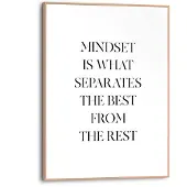Praxis Schilderij Mindset Quote - Slim Frame 30x40 Cm Mdf Zwart-wit
