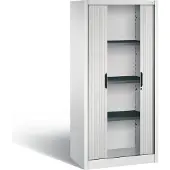 C+P Omnispace rolluikkast, 4 OH, afsluitbaar, B 800 x D 420 x H 1660 mm, staal/kunststof, lichtgrijs
