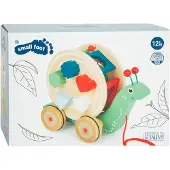 Small Foot - Houten Trekfiguur Vormenstoof Slak, 6dlg.