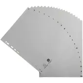 Exacompta 20x Tabbladen met bedrukte tabs in gerecycled PP - 20 tabs - A tot Z - A4 - Grijs - 1720E