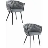 Leobert ORION stoel - lichtgrijs fluweel x 2
