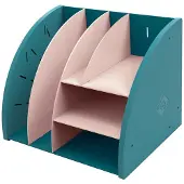 Exacompta The Organiser Pacific Blue/Nude, 4 vakken (2x A5/2x A6), gerecycled plastic, Blaue Engel, 25 jaar garantie