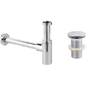 Beliani MAFREDI - Wastafel sifon met klik afvoer - Zilver - Messing