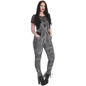 Banned - Spooky Nightwalks Jumpsuit - XS - Zwart/Wit