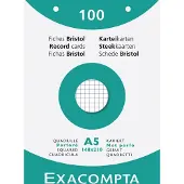 Exacompta 10x etui 100 steekkaarten bristol geruit 5x5 geperforeerd 148x210mm - Wit - 13608E