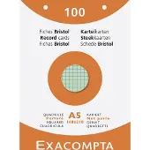 Exacompta 10x etui 100 steekkaarten bristol geruit 5x5 geperforeerd 148x210mm - Geassorteerd - 13658E