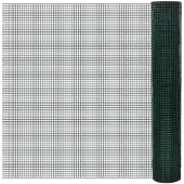 vidaXL Kippengaas 10x1 m gegalvaniseerd staal met PVC-coating groen